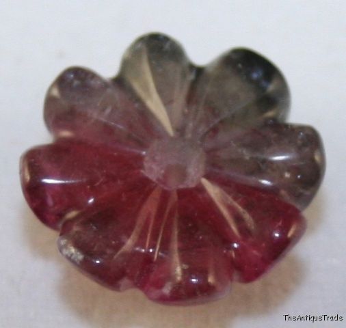 Watermelon Tourmaline 14mm gem carved flower 8.5ct tu2