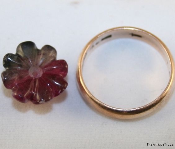 Watermelon Tourmaline 14mm gem carved flower 8.5ct tu2