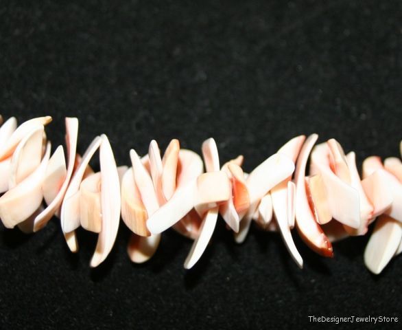 Vintage Jewelry cutt natural pink shell Necklace je43