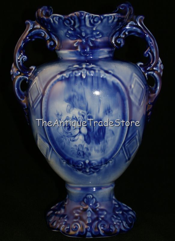 Antique British Staffordshire pottery large vase