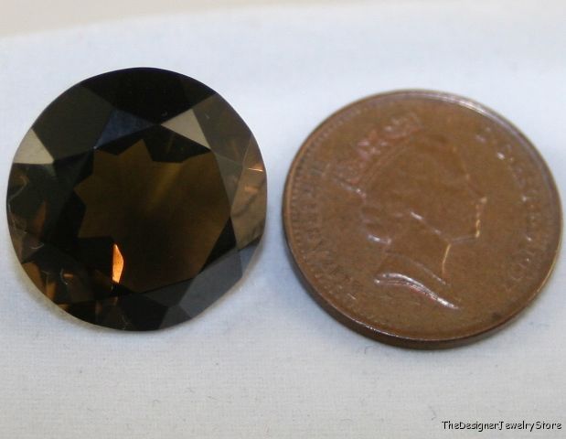 Natural Smoky Quartz 18mm round faceted gem 19ct qu11