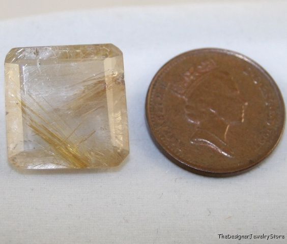 Natural Rutilated Quartz 17x17 octagon gem 17.5ct qu12