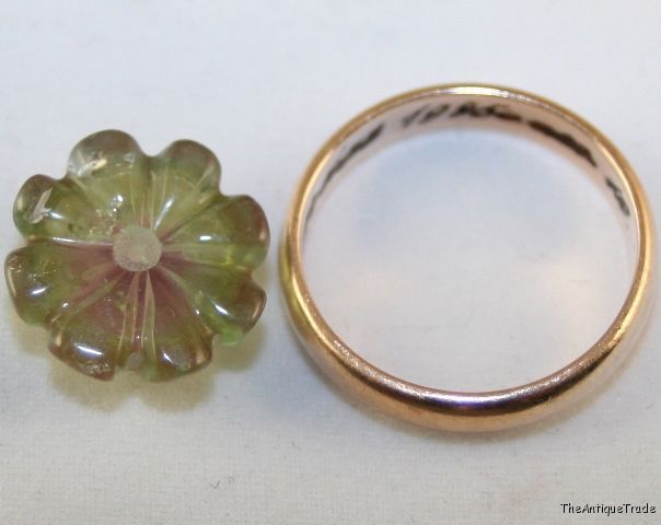Watermelon Tourmaline 14mm gem carved flower 8.8ct tu10