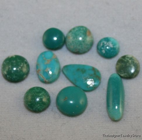 Natural Arizona Turquoise gem 10 freeform cabochons tq7