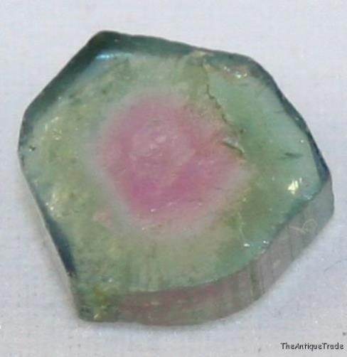 Watermelon Tourmaline 9x10 gemstone slice 2.5ct tu12
