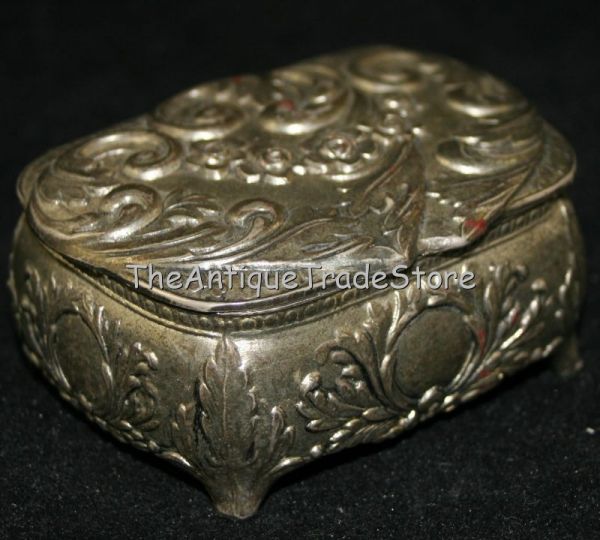 Vintage cast white metal Japan made pin  / tack box