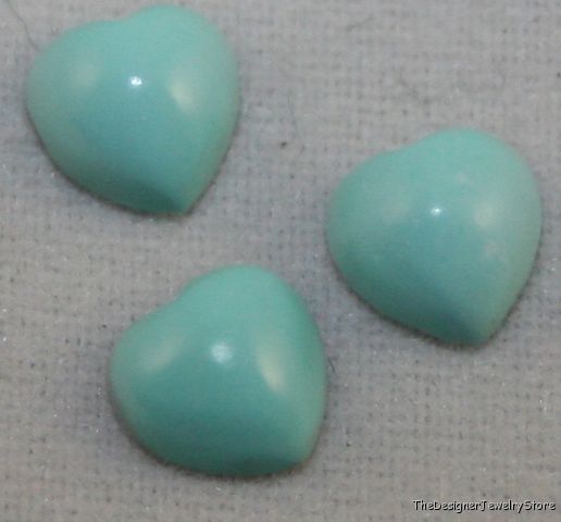 Natural Persian Turquoise gem 3 heart 5mm cabochon tq11
