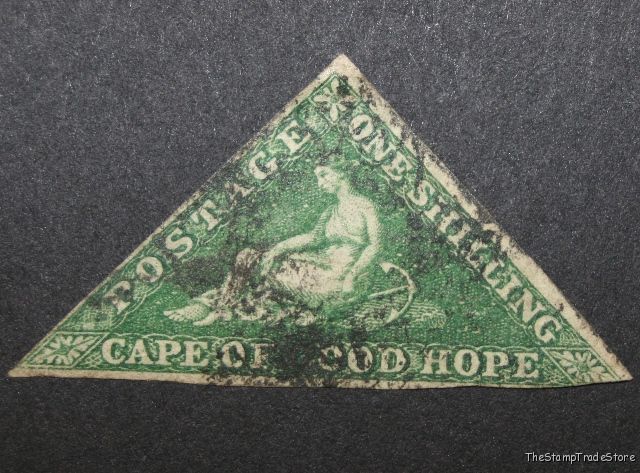 Cape of Good Hope Triangular Stamp 1shilling 1855-63