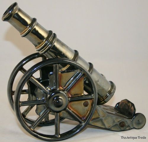 Vintage cast iron Cannon lustre enamel large ornament