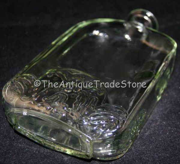 Antique white glass Flask shaped bottle