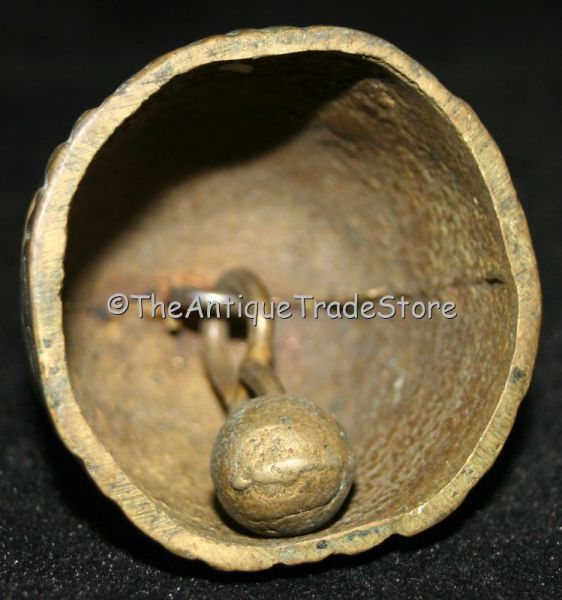 Vintage solid hot cast brass Lady shaped Bell