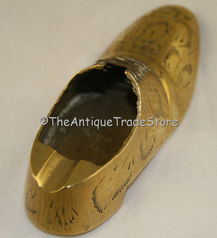 Vintage hot cast brass Shoe shaped Ashtray