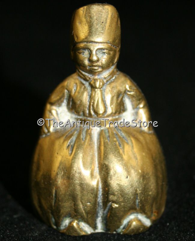 Vintage hot cast brass Lady shaped miniature Bell