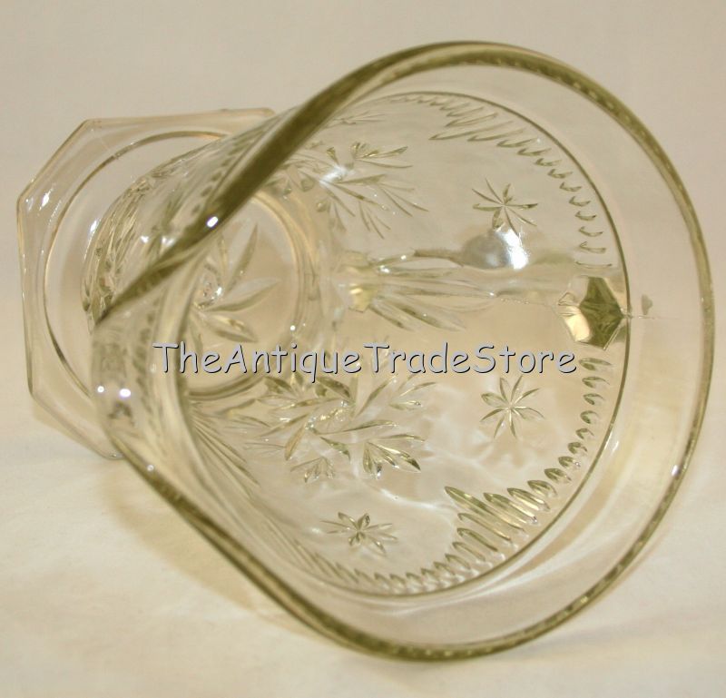 Antique 30s white pressed glass Art Deco jug