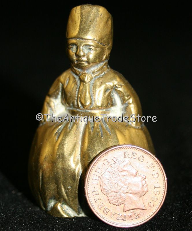 Vintage hot cast brass Lady shaped miniature Bell