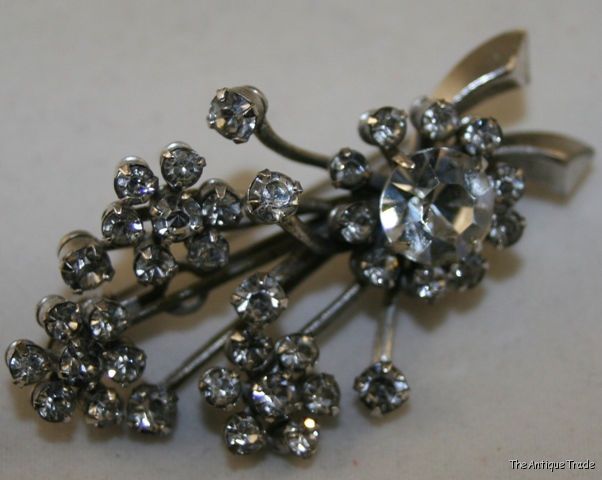 Vintage Art Deco Jewelry riveted pin brooch
