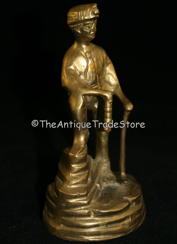 Vintage hot cast brass small Statue figurine of Miner