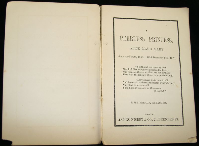 Antique Peerless Princess book by Alice Maud Mary