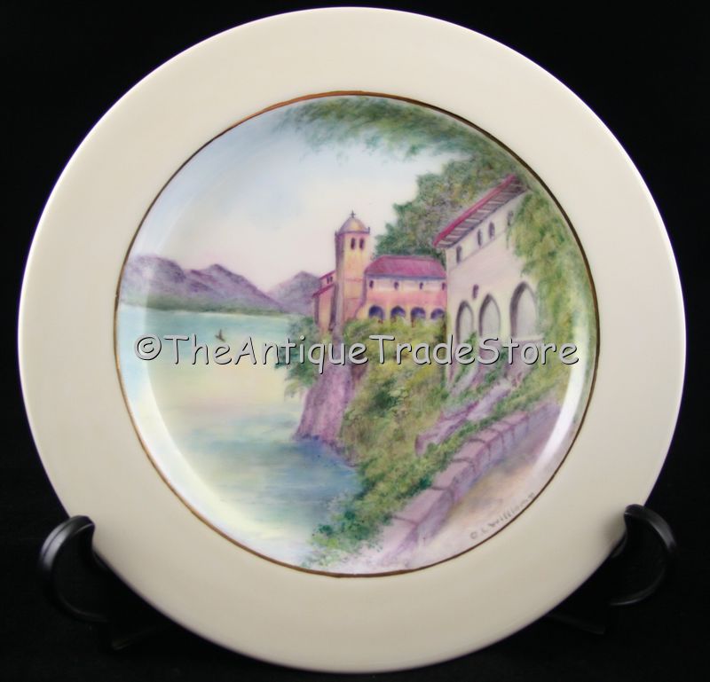 Hand painted art plate signed by artist  E L Williams