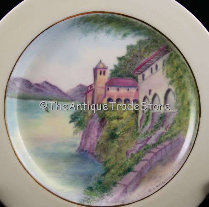 Hand painted art plate signed by artist  E L Williams