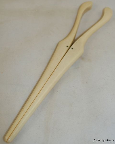 Antique early Victorian glove shaping stretching Ivory tweezers