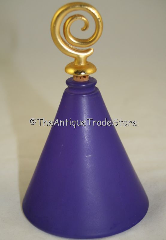 Modern art deco blue glass Perfume scent bottle
