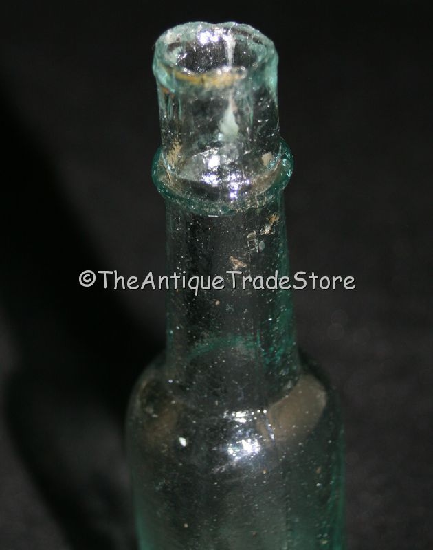 Antique British glass Sheared Lip bottle
