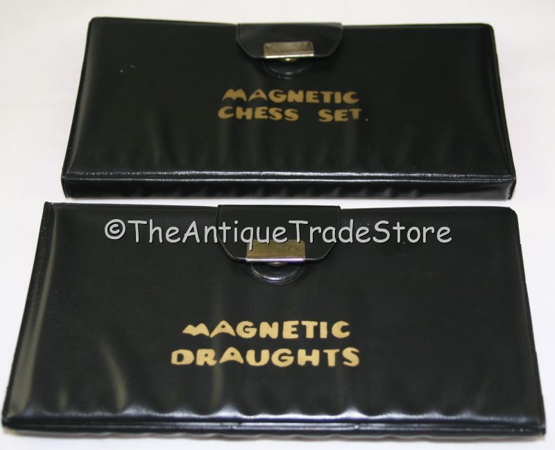 Vintage magnetic Chess Checkers or Draughts boxed set