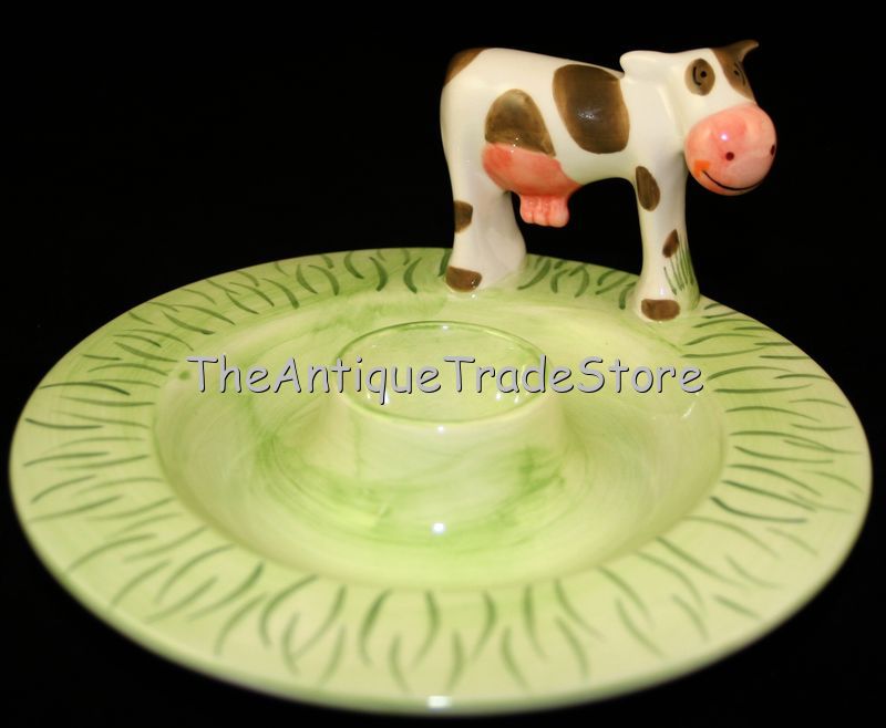 Chelsea pottery hand painted Egg cup plate