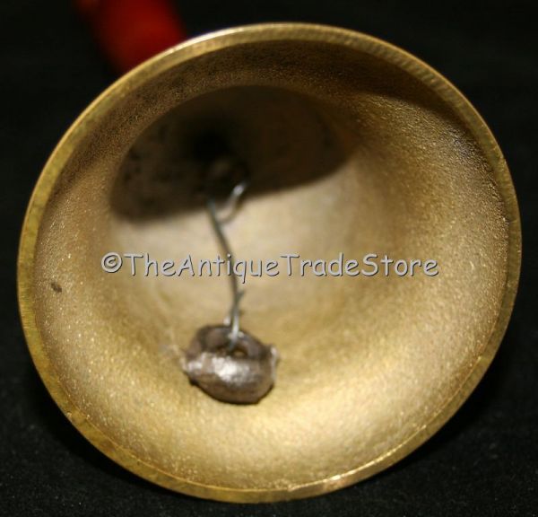 Vintage hot cast brass with wood small Teacher school Bell