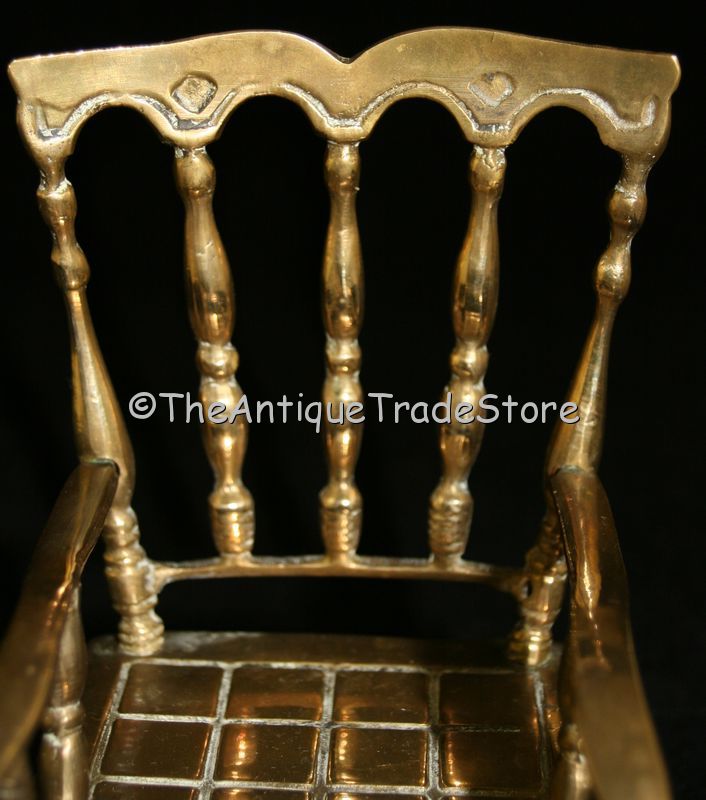 Vintage hot cast brass Doll toy Rocking Chair model