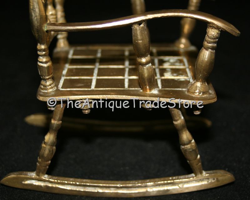 Vintage hot cast brass Doll toy Rocking Chair model