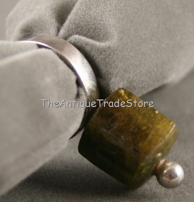 Designer Sterling silver green Tourmaline womens ring