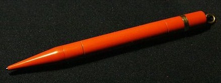 1920s Conklin Orange Hard Rubber Ladies Ring Top Mechanical Pencil