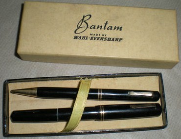 1930s Bantam Wahl Eversharp Fountain Pen-Pencil Set Bulb Filled 1930s Bantam Wahl Eversharp Fountain Pen-Pencil Set Bulb Filled