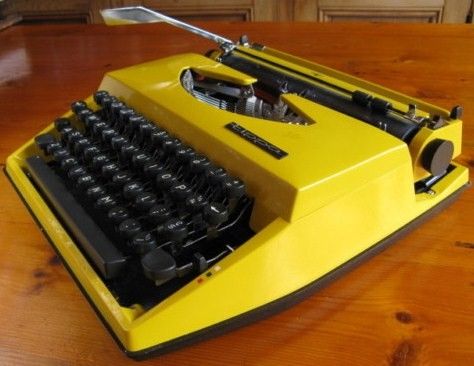 1970s Adler Tippa Typewriter Yellow