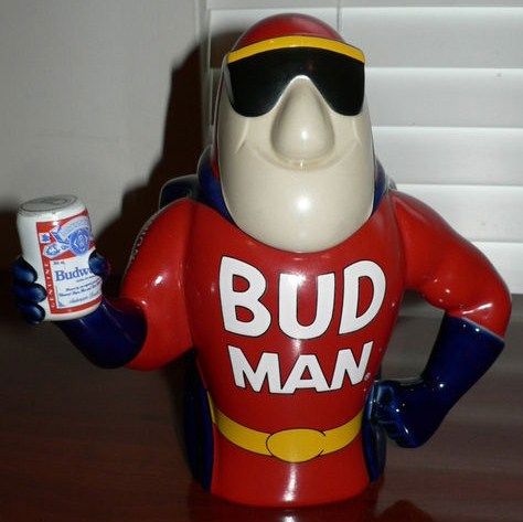 1993 Bud Man Stein Holding Beer Can