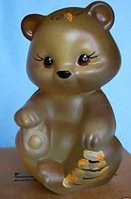 Fenton QVC Honey Bee Bear Figurine 2009