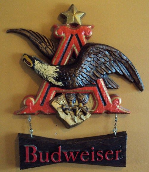 Anheiser Busch Vintage Budweiser Beer Eagle Wall Hanging