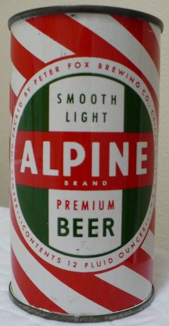 Alpine Red Candy Stripe Flat Top Beer Can