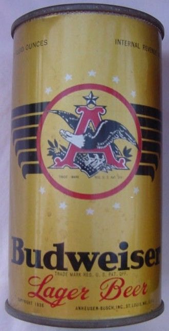 Antique Budweiser Lager Beer Can Gold 1936 Flat Top