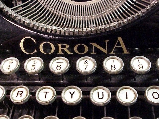 Antique Corona Typewriter Keys and Logo