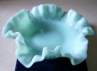Fenton Aqua Blue Fluted Topaz Hobnail Dish