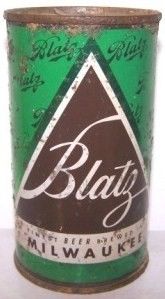 Blatz Green Christmas Flat Top Beer Can