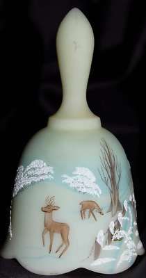 1979 Fenton Christmas Bell Custard Glass