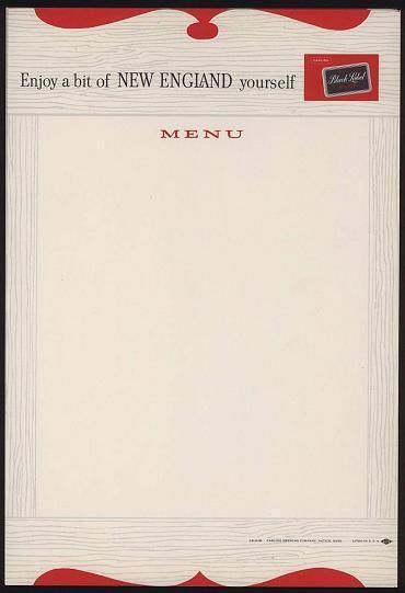 Black Label Beer Sheet Menus