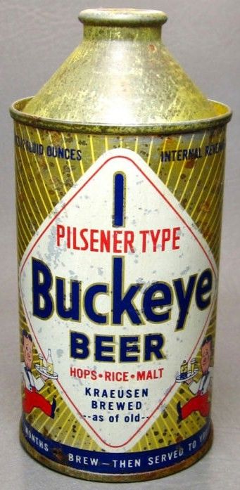 Buckeye Cone Top Beer Can