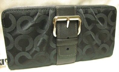 Coach Brooke OP Art Print Accordion Zip Wallet Black