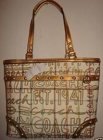 Coach Graffiti Tattersall Heritage Tote Bag