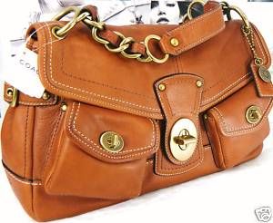 COACH Leigh Legacy Whiskey Leather Bag Purse 11128